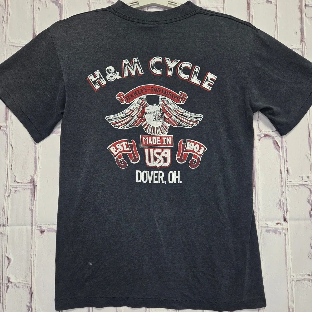 Vintage Harley Davidson‎ Motorcycle Shirt Men M Eagle Distressed Faded USA 90s